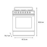 Estufa Midea a Gas de 30 plg con 6 Quemadores Rotary Flame Color Negro