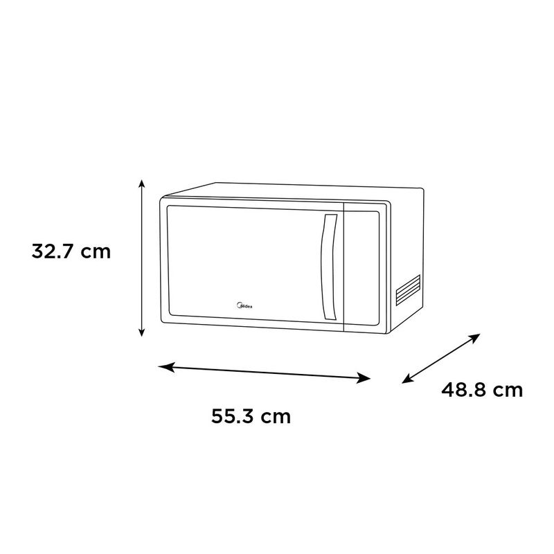 Microondas Midea de 1.6 Pies Cúbicos 45 L Color Negro Espejado
