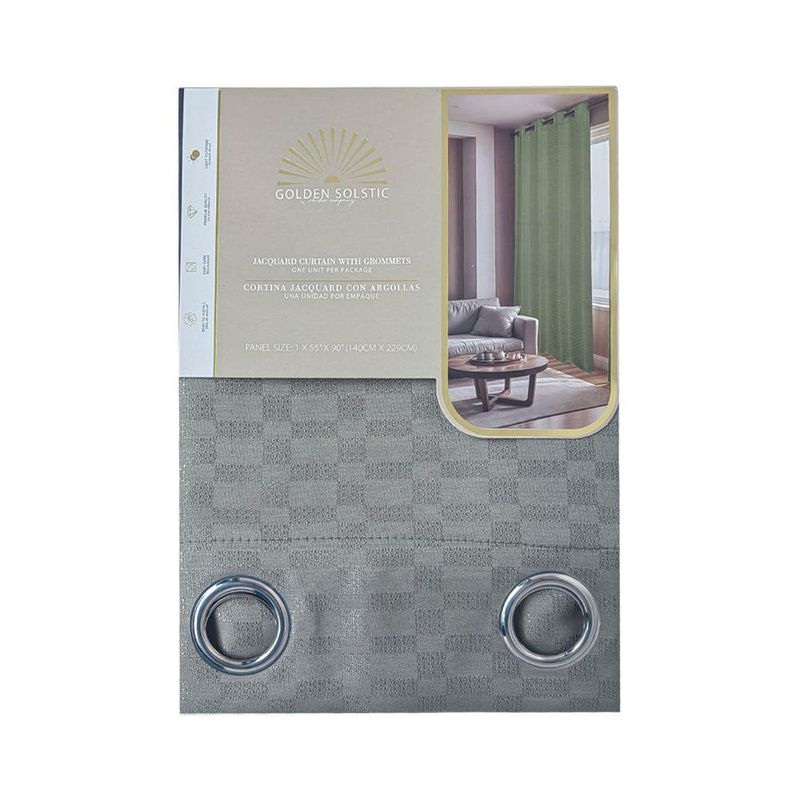 Cortina Jacquard Color Verde de 137 x 228 Cm