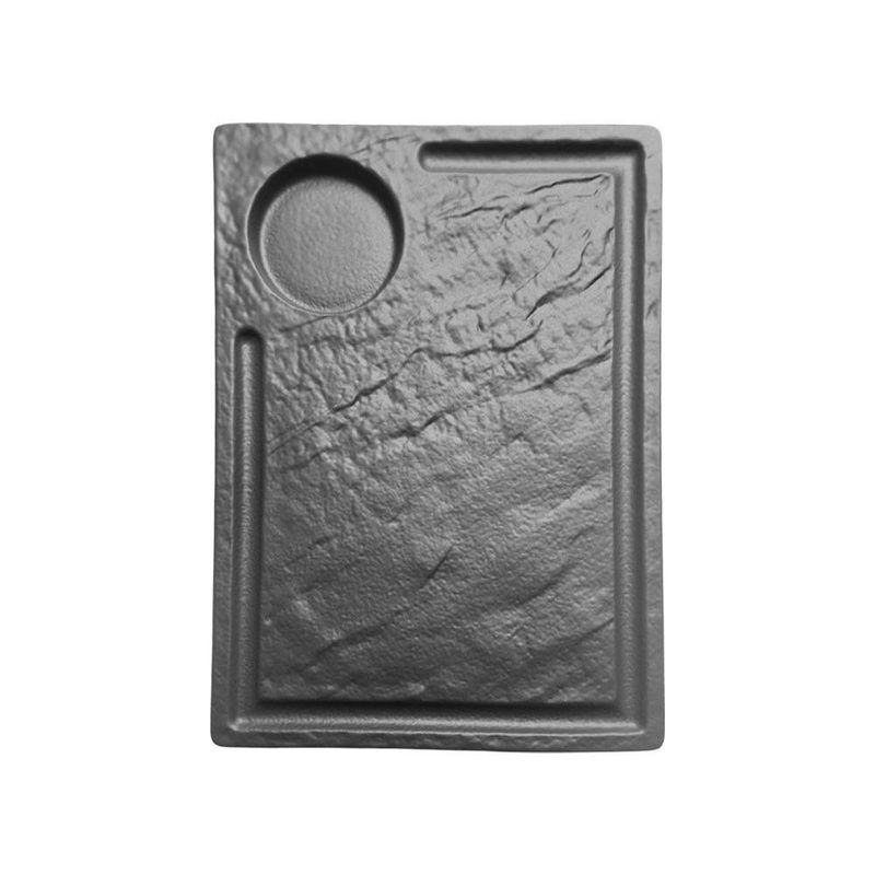 Plato Rectangular de 12.75 Plg Slate Negro