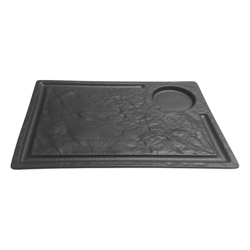 Plato Rectangular de 12.75 Plg Slate Negro