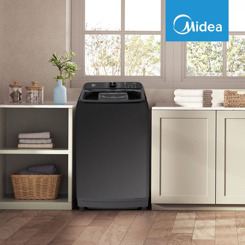Lavadora Automática de Carga Superior Midea de 18 kg Color Titanio
