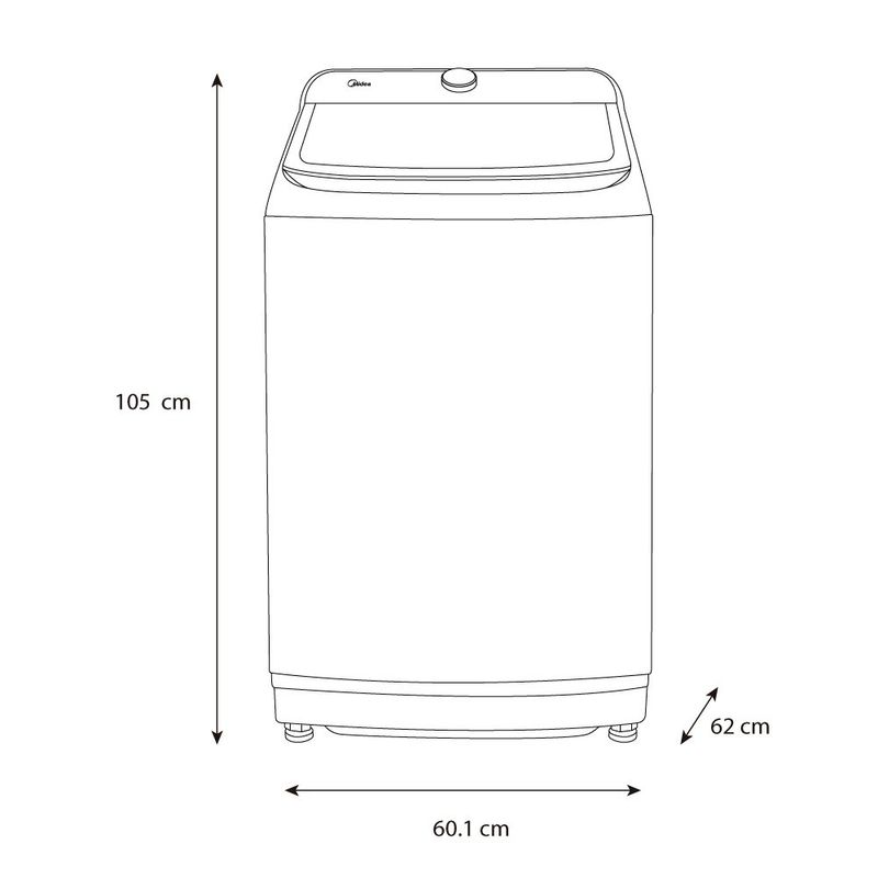 Lavadora Automática de Carga Superior Midea de 18 kg Color Titanio