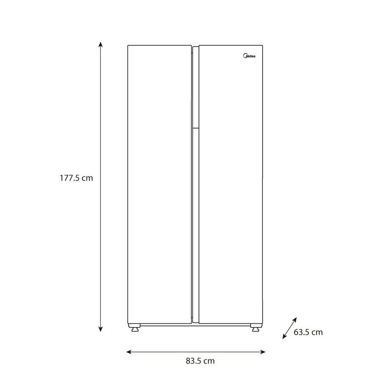 Refrigerador Automático Midea Side By Side Inverter Quattro de 17 pie³