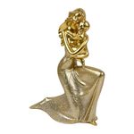 Figura Decorativa de Mamá con Bebé en Tono Dorado