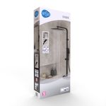 Regadera Tipo Ducha Cuadrada Studio Sensea Negra con Teléfono y Accesorios