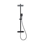 Regadera Tipo Ducha Cuadrada Studio Sensea Negra con Teléfono y Accesorios