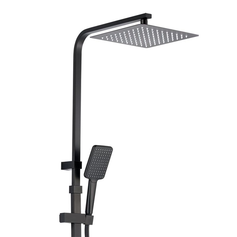 Regadera Tipo Ducha Cuadrada Studio Sensea Negra con Teléfono y Accesorios