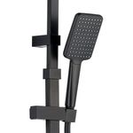 Regadera Tipo Ducha Cuadrada Studio Sensea Negra con Teléfono y Accesorios
