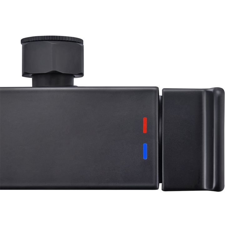Regadera Tipo Ducha Cuadrada Studio Sensea Negra con Teléfono y Accesorios