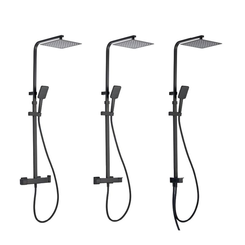 Regadera Tipo Ducha Cuadrada Studio Sensea Negra con Teléfono y Accesorios