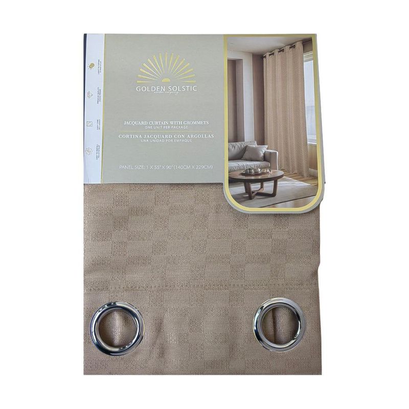 Cortina Jacquard Color Dorado de 137 x 228 Cm