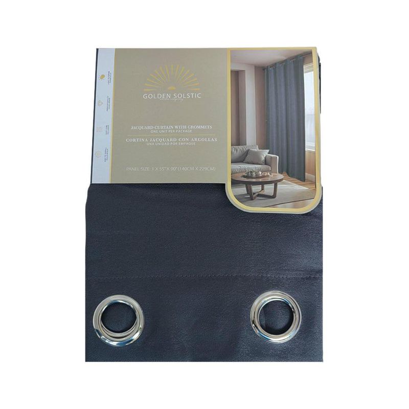 Cortina Jacquard Color Charcoal de 137 x 228 Cm