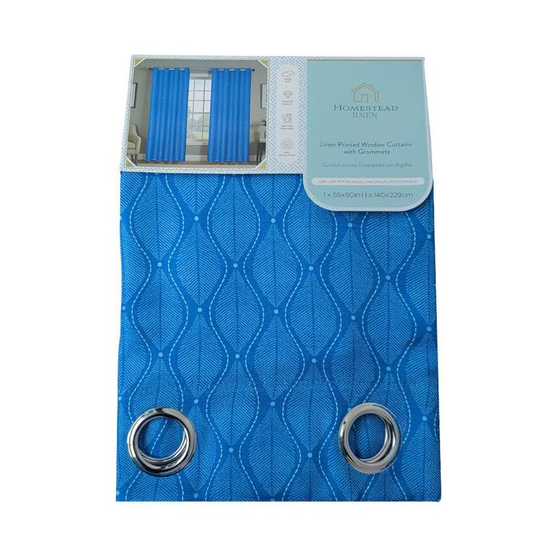 Cortina Jacquard Color Azul de 137 x 228 Cm