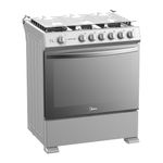 Estufa a Gas Midea de 30 Plg con 6 Quemadores Color Gris