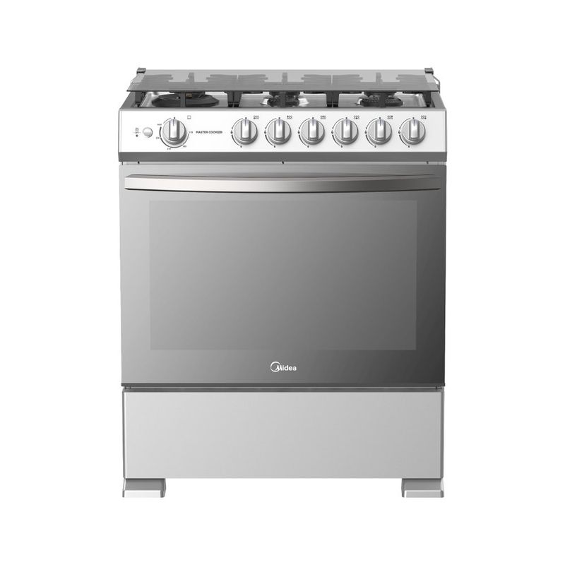 Estufa a Gas Midea de 30 Plg con 6 Quemadores Color Gris
