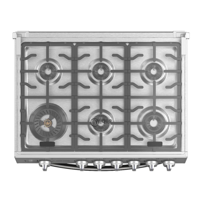 Estufa a Gas Midea de 30 Plg con 6 Quemadores Color Gris