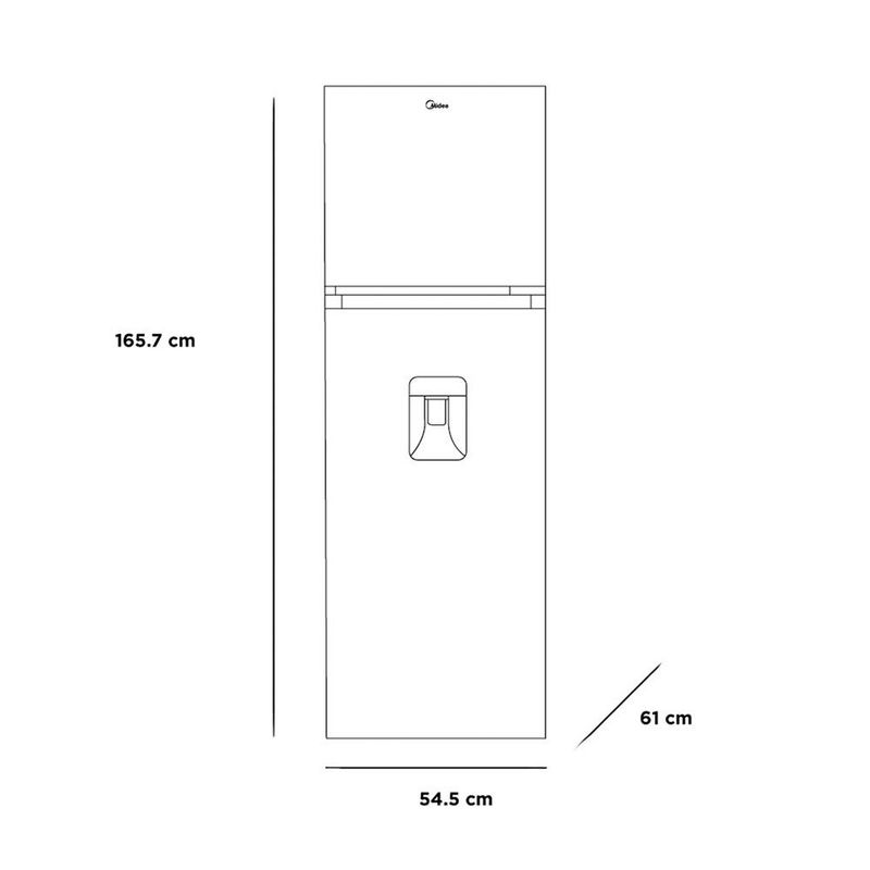 Refrigerador Automático Top Mount Midea de 10pie³ Color Lake Silver