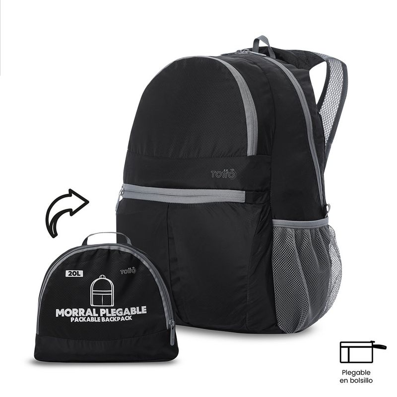 Mochila de Viaje Plegable Noka 20 Grande Negro