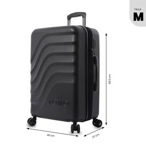 Maleta de Viaje Bazy con Ruedas 360 Mediana Negro