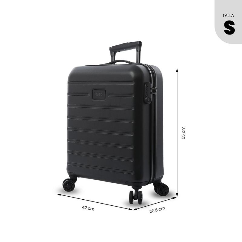 Maleta de Viaje Harbor con Ruedas 360 10 Kg Negro