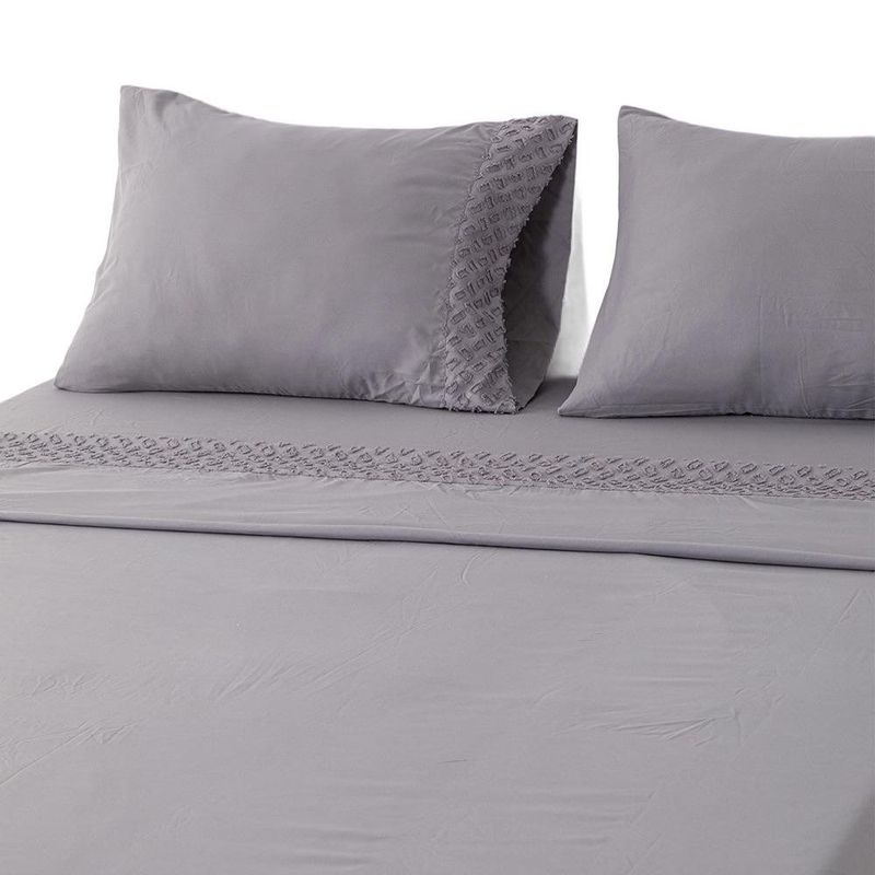 Set de Sábanas de 85 GSM Tamaño Queen Color Gris