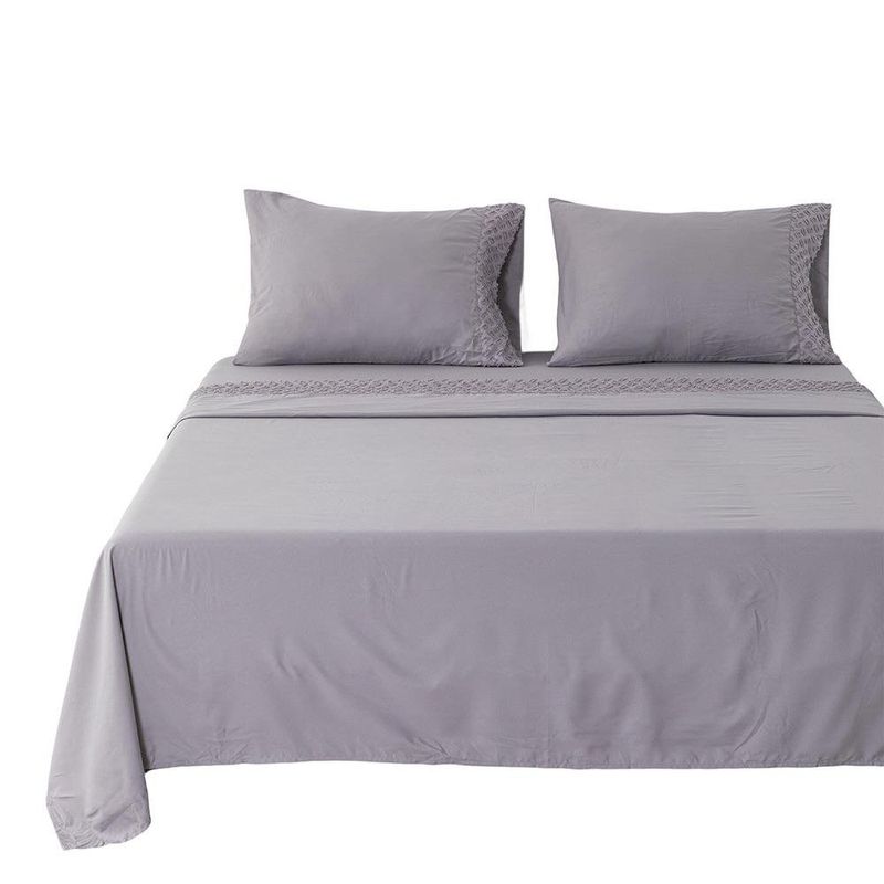 Set de Sábanas de 85 GSM Tamaño Queen Color Gris