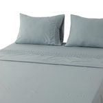 Set de Sábanas 85 GSM Diseño Liso con Textura Tamaño King Color Verde