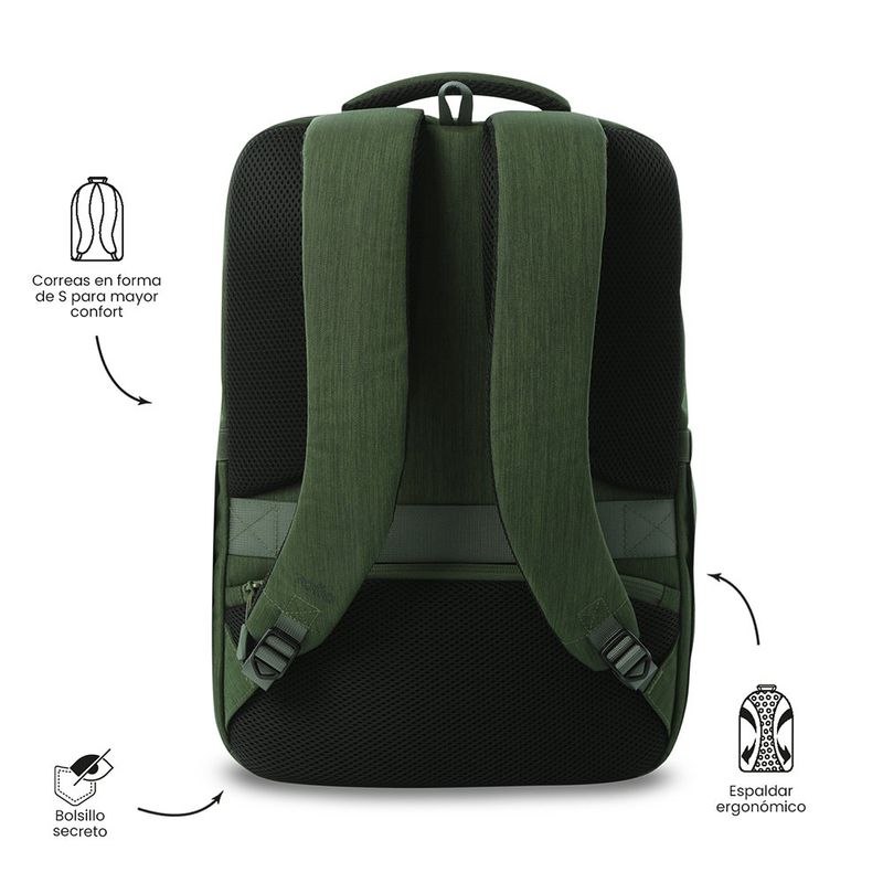 Mochila Dallas Porta Laptop 16 Plg Verde