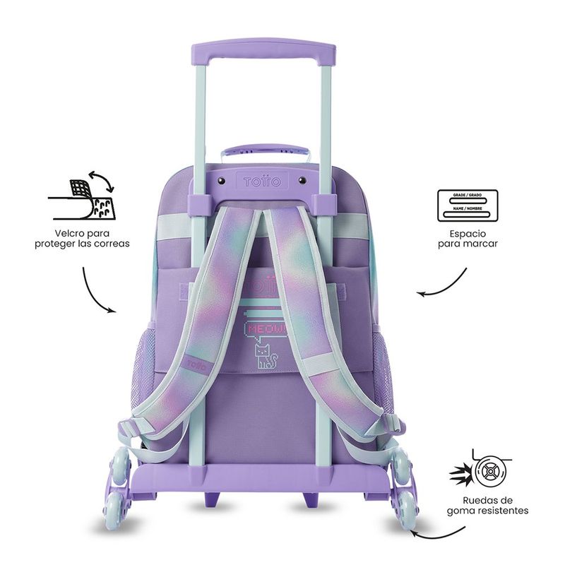 Mochila Escolar con Ruedas Andy Cat Talla L