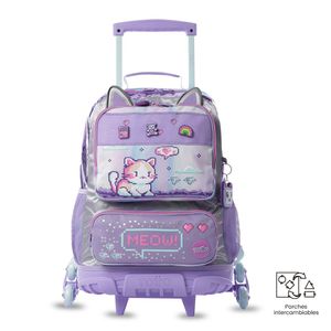 Mochila Escolar con Ruedas Andy Cat Talla L