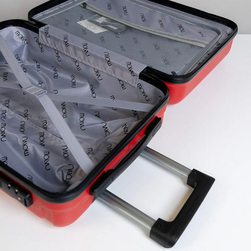 Set de 3 Maletas Rígidas de Plástico ABS 20, 24, 28 Plg Rojo