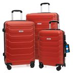 Set de 3 Maletas Rígidas de Plástico ABS 20, 24, 28 Plg Rojo