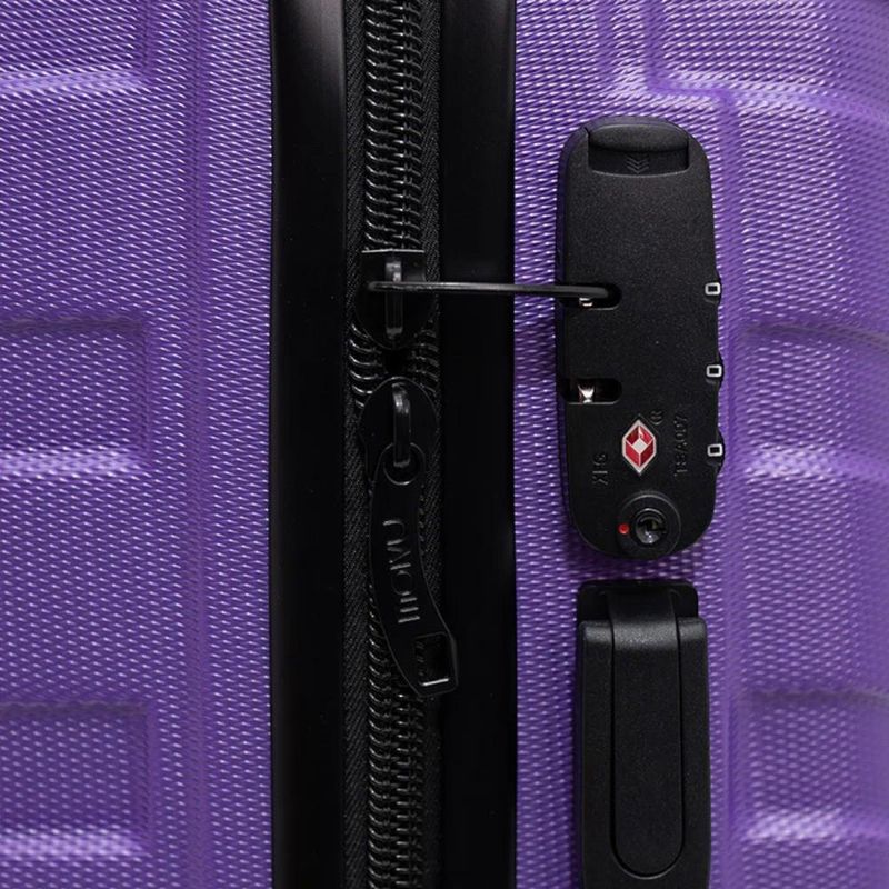 Set de 3 Maletas Rígidas de Plástico ABS 20, 24, 28 Plg Morado