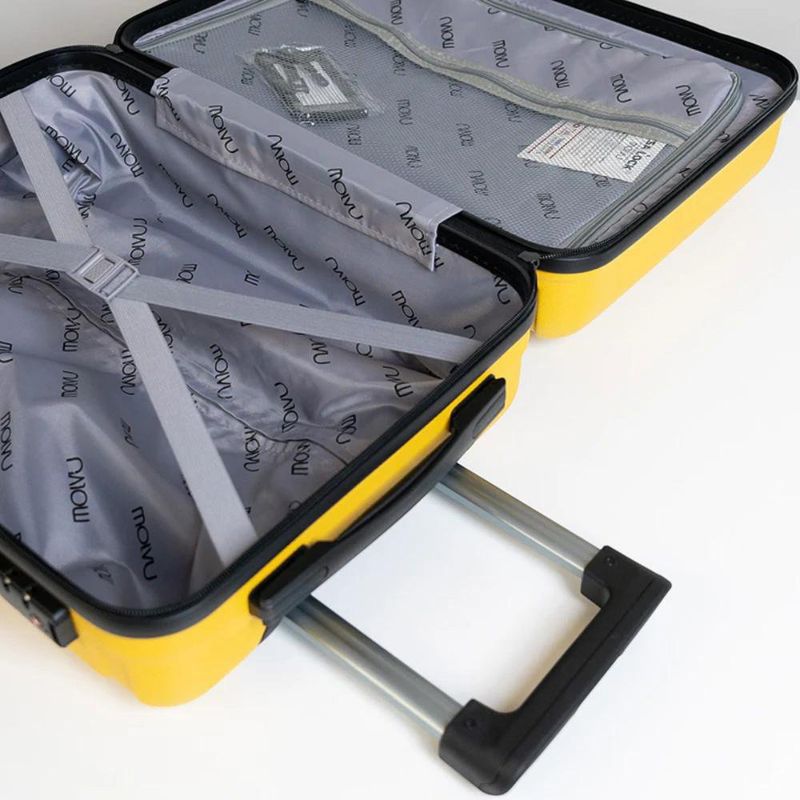 Set de 3 Maletas Rígidas de Plástico ABS 20, 24, 28 Plg Amarillo
