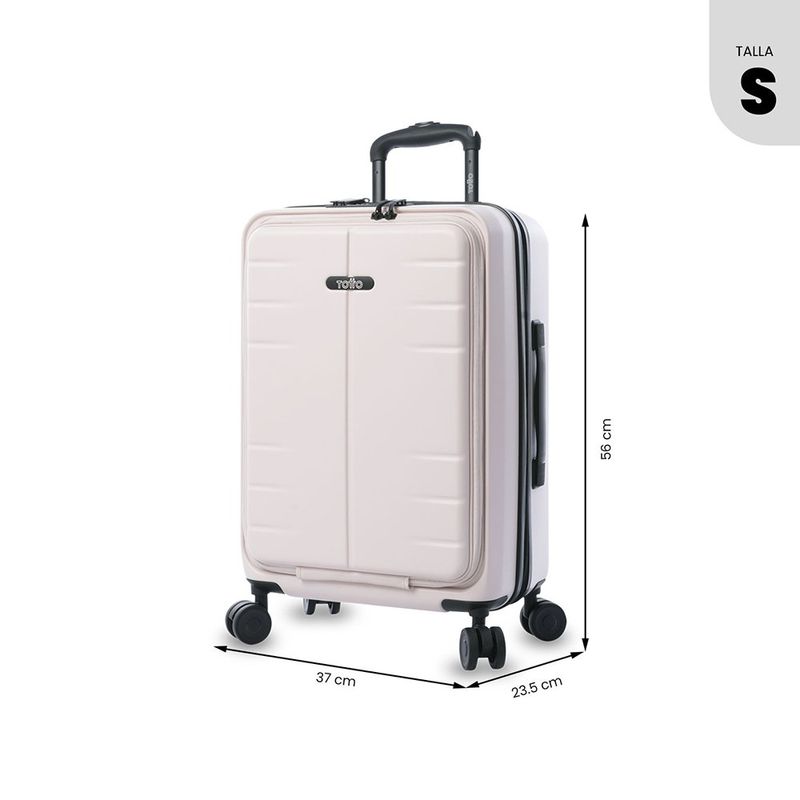 Maleta de Viaje Pequeña Ruedas 360 Rhio Beige Claro