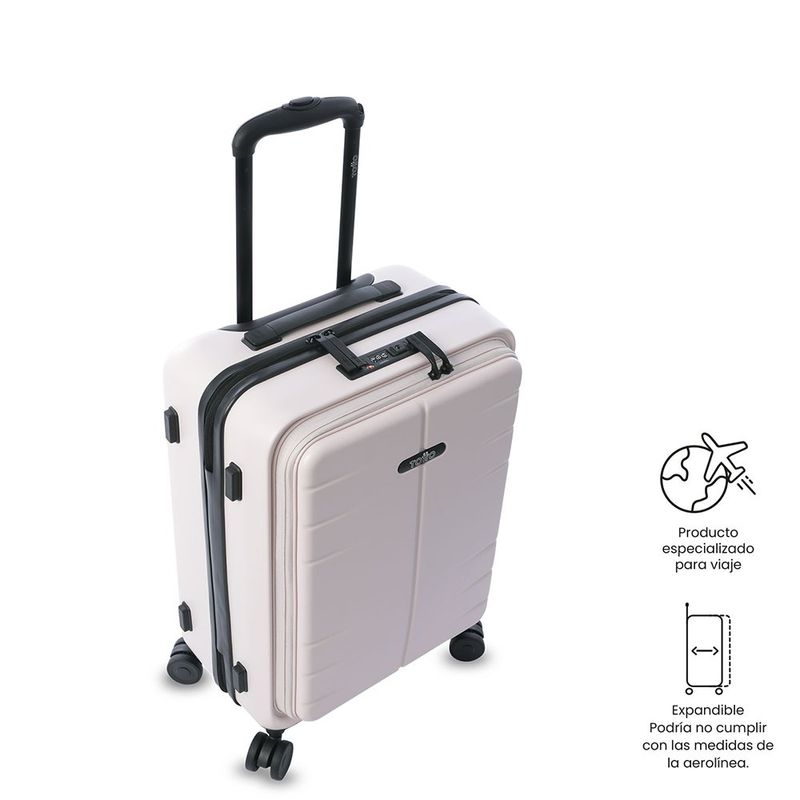 Maleta de Viaje Pequeña Ruedas 360 Rhio Beige Claro
