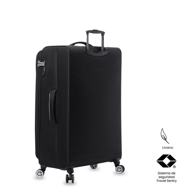Maleta de Viaje Liviana Grande Ruedas 360 Negra