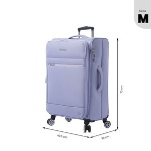 Maleta de Viaje Mediana Liviana Ruedas 360 Morada