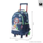 Mochila Escolar con Ruedas Panda Space Talla M