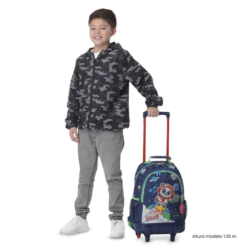 Mochila Escolar con Ruedas Panda Space Talla M