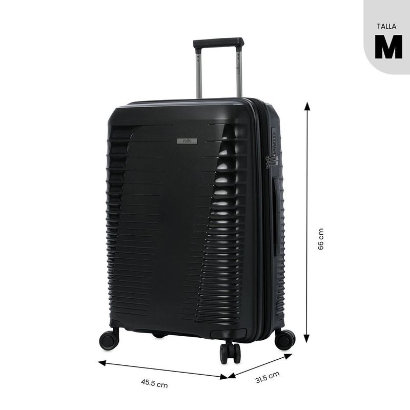 Maleta de Viaje Mediana Ruedas 360 Traveler Negro