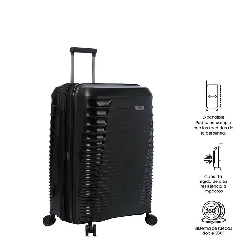 Maleta de Viaje Mediana Ruedas 360 Traveler Negro