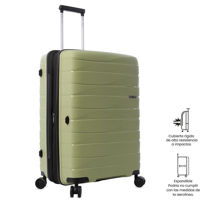 Maleta de Viaje con Ruedas 360 Glide 10 Kg Mediana Verde