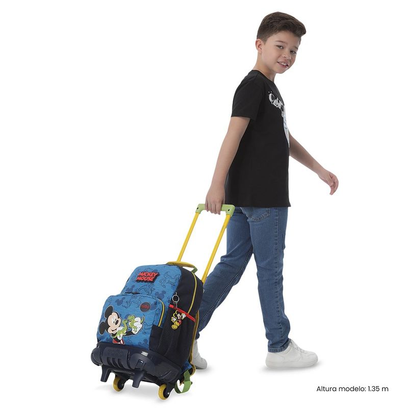 Mochila Escolar con Ruedas Mickey Talla M