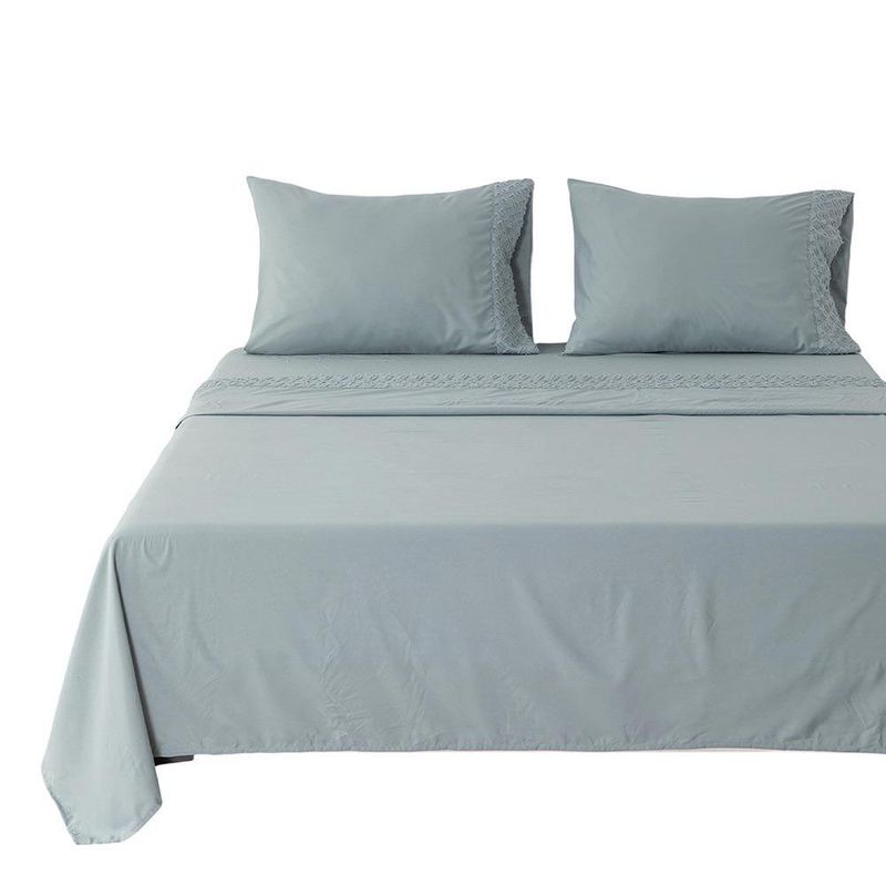 Set de Sábanas de 85 GSM Color Verde Tamaño Queen