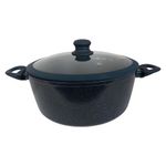 Cacerola Sara Ita de 28 cm con Tapa de Vidrio Color Marble Azul