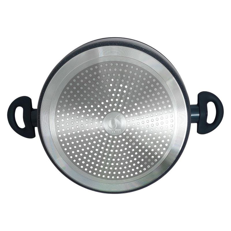 Cacerola Sara Ita de 28 cm con Tapa de Vidrio Color Marble Azul