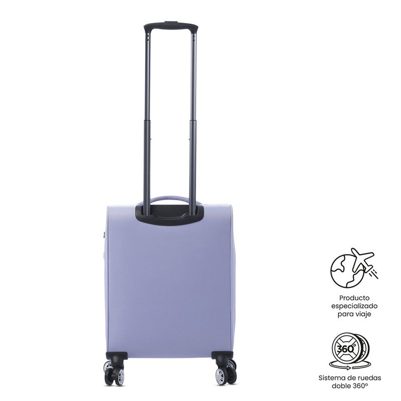 Maleta de Mano Liviana Ruedas 360 Violeta Pequeña
