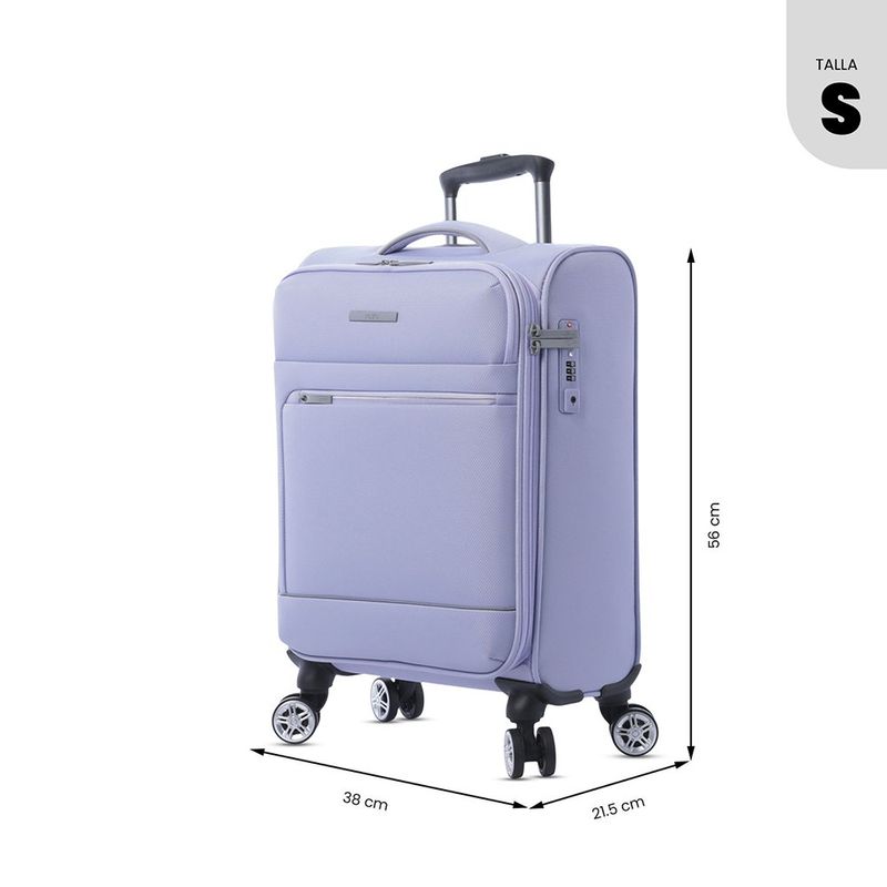 Maleta de Mano Liviana Ruedas 360 Violeta Pequeña